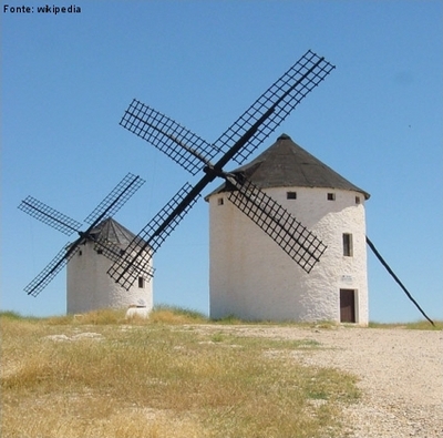O tradicional e os modernos moinhos de vento
