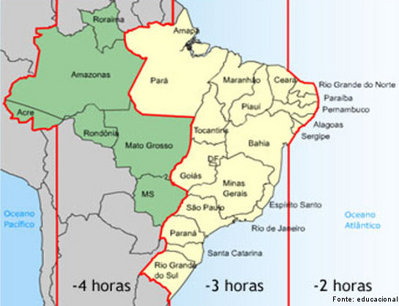 Fusos horários do Brasil - Geografia - InfoEscola