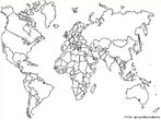 Esse mapa tambm  conhecido como planisfrio, ele representa todo globo terrestre, tendo os dois hemisfrios projetados lado a lado. </br></br> Palavras-chave: Mapa-mndi. Terra. Hemisfrios. Diviso Poltica. Estados. Pases.