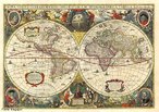 Mapa mundial histrico do ano de 1689 criado por G. van Schagen em Amsterd. </br></br> Palavras-chave: Mapas. mapa-mndi. Geografia. Cartografia. Representao Cartogrfica.