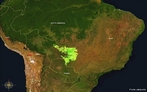 Imagem de Satlite com a localizao do Pantanal