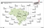 Mapa identificando o total da populao brasileira por estado at julho de 2012. </br></br> Palavras-chave: Densidade Demogrfica. Populao. Brasil. Estados. Urbanizao. Industrializao. Pobreza. Violncia.