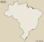 Mapa do Brasil - mudo. </br></br> Palavras-chave: Mapa Mudo do Brasil. Diviso Poltica. Mapa do Brasil. Dimenso Socioambiental. Lugar. Territrio. Regio. Dimenso Econmica da Produo do e no Espao.