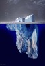 Fotomontagem mostrando a aparncia de um <em>iceberg</em> inteiro.  </br></br>  Palavras-chave: Iceberg. Geleiras. Aquecimento Global. Poltica. Explorao Econmica. 